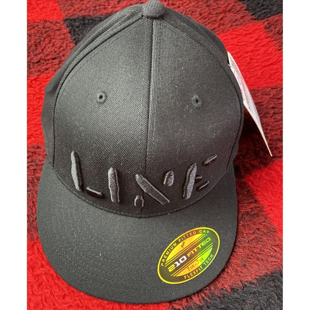 210 Fitted Line Raised Embroidered Letters Black C